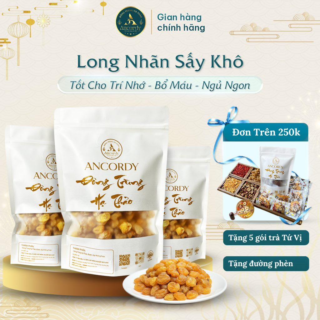 Long Nhãn Sấy Khô Hưng Yên Thượng Hạng, Cùi Dày, Dẻo, Thơm Không Chất Bảo Quản Ancordy