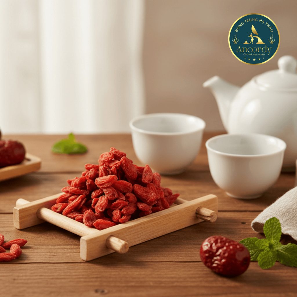 Kỷ Tử Đỏ (Câu Kỉ Tử) Sấy Khô Giúp Đẹp Da, Bổ Máu, Dễ Ngủ, Sáng Mắt, Không Chất Bảo Quản Ancordy