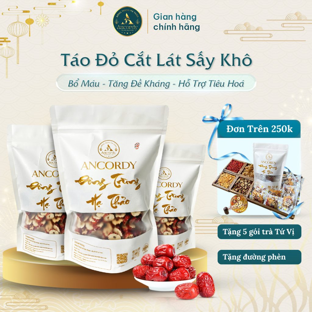 Táo Đỏ Ancordy Cắt Lát, Thái Lát Sấy Khô Không Chất Bảo Quản Dùng Pha Trà, Tốt Cho Sức Khoẻ, Đẹp Da